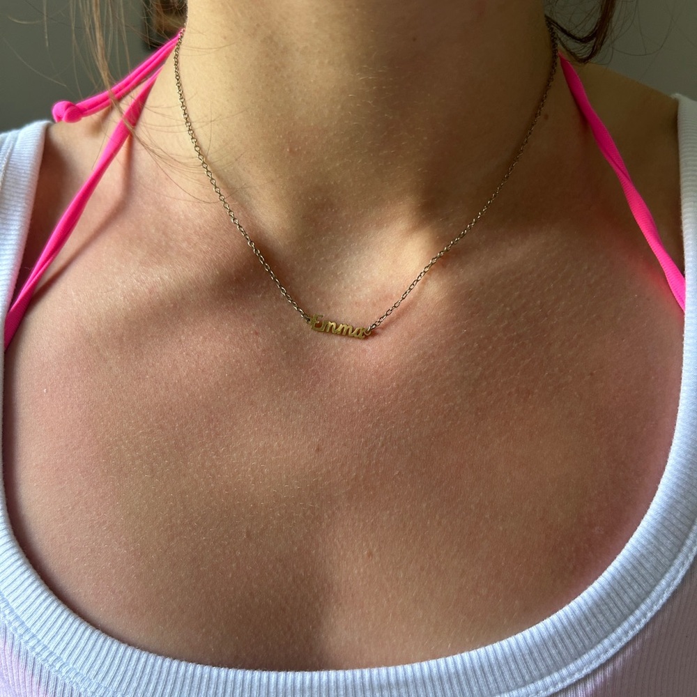 gold “emma” adjustable name necklace💛